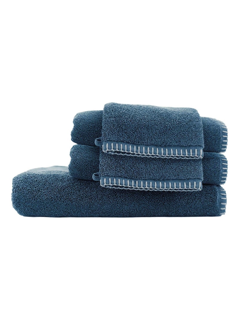 Parure de bain FJORD coton Bleu marine - Kiabi