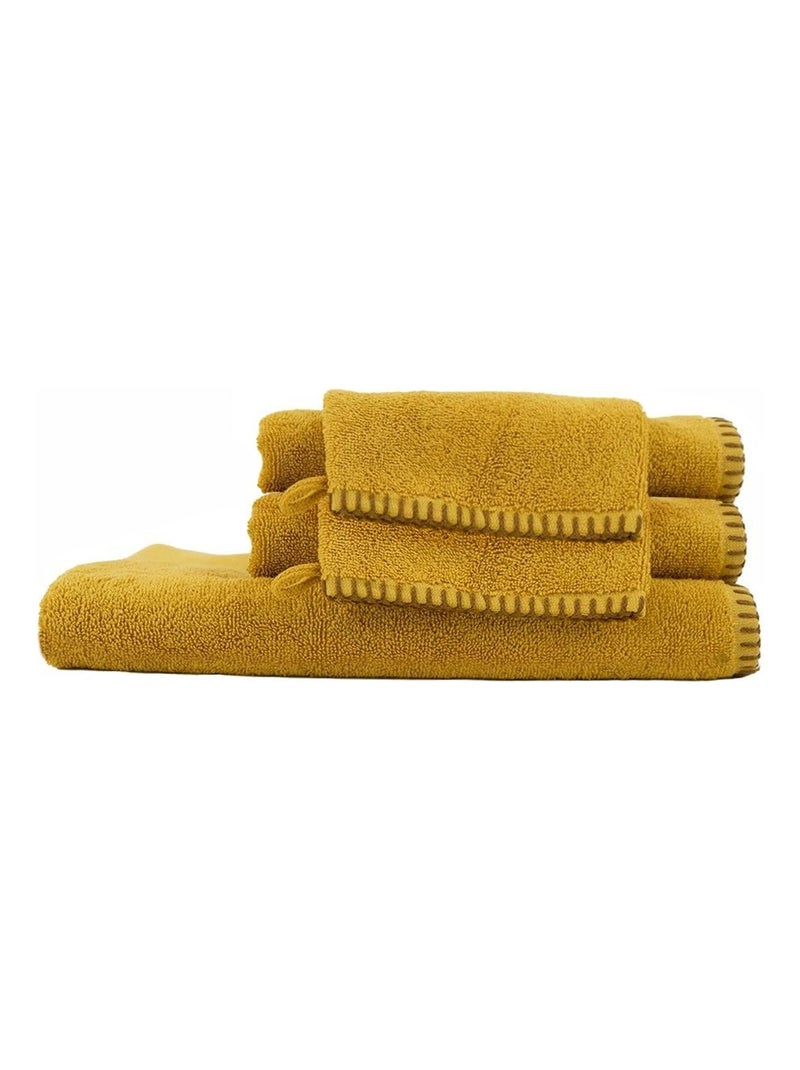 Parure de bain FJORD coton Jaune or - Kiabi