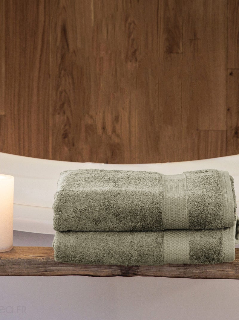 Parure de bain NAÏA 5 pièces Vert kaki clair - Kiabi