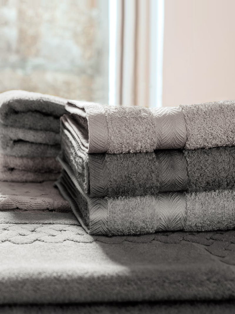 Parure de bain ROYAL CRESENT 5 pièces Gris souris - Kiabi