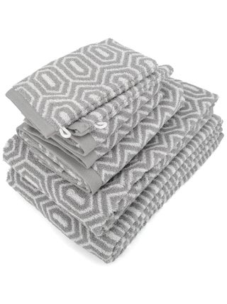 Parure de bain SYMETRIE coton - 7 pièces Alvéoles