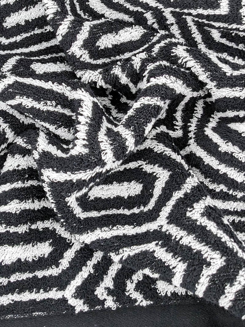 Parure de bain SYMETRIE coton - 7 pièces Alvéoles Noir Noir - Kiabi