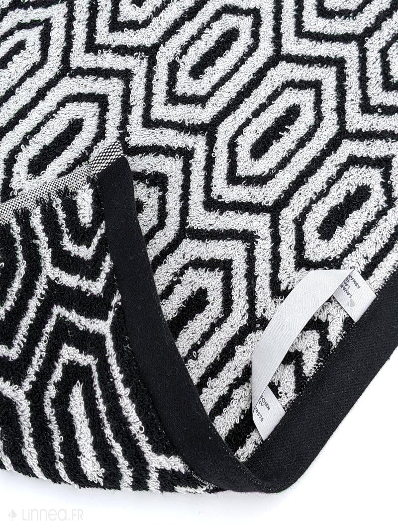 Parure de bain SYMETRIE coton - 7 pièces Alvéoles Noir Noir - Kiabi