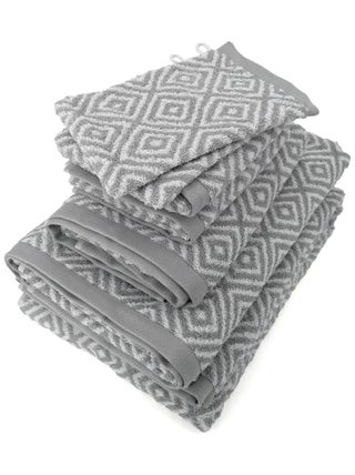 Parure de bain SYMETRIE coton - 7 pièces Losanges