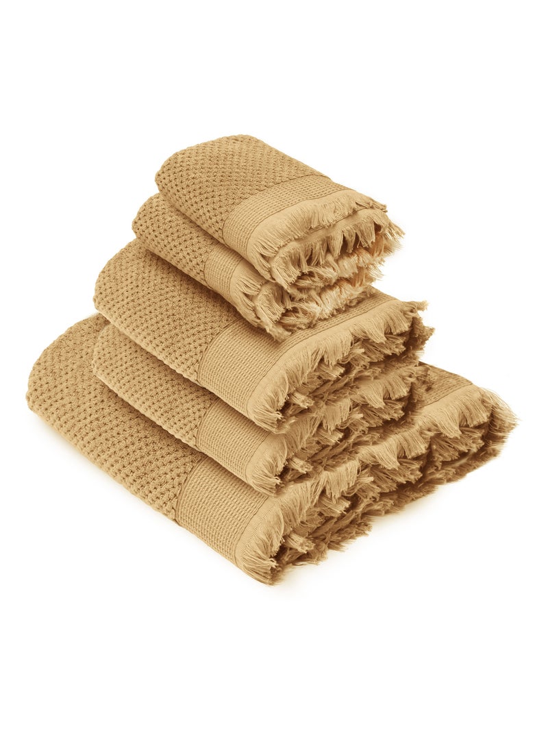 Parure de bain TETHYS 5 pièces Jaune foncé - Kiabi