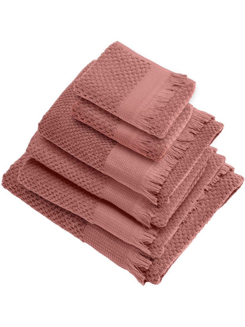 Parure de bain TETHYS 6 pièces Rose pâle - Kiabi