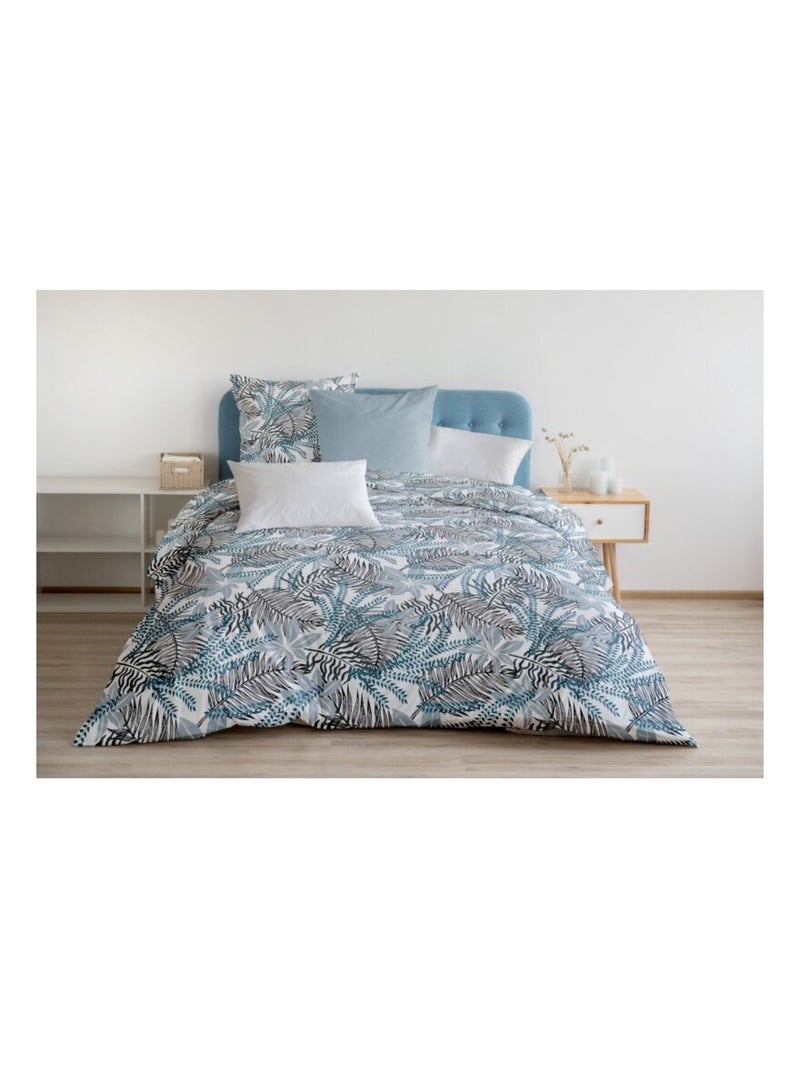 Parure de couette  100%  coton 57 fils     - AMAZONIE Gris - Kiabi