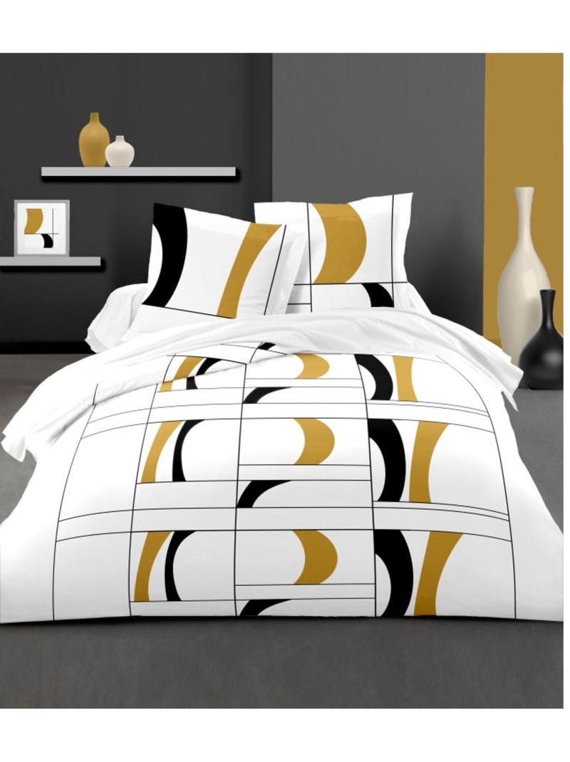 Parure de couette  100%  coton 57 fils    - ATTOLL Blanc - Kiabi