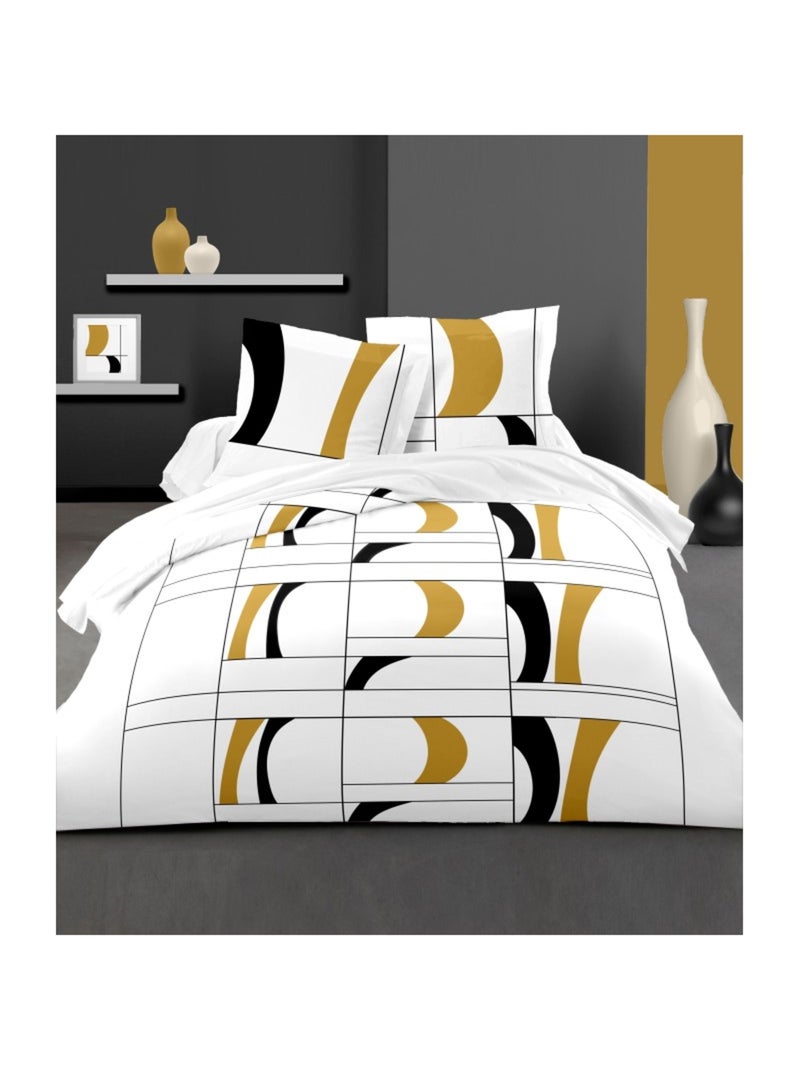 Parure de couette  100%  coton 57 fils    - ATTOLL Blanc - Kiabi