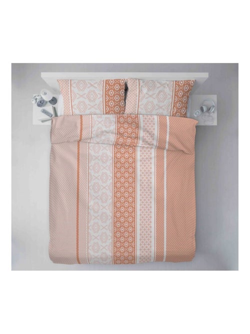 Parure de couette  100%  coton 57 fils   -  ETHNORA - Kiabi