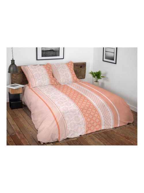 Parure de couette  100%  coton 57 fils   -  ETHNORA - Kiabi