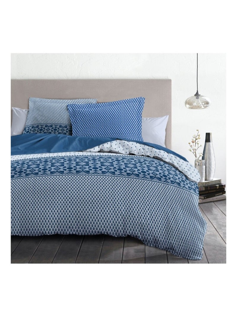 Parure de couette 100% coton 57 fils     - LA NUIT BERBERE Bleu - Kiabi
