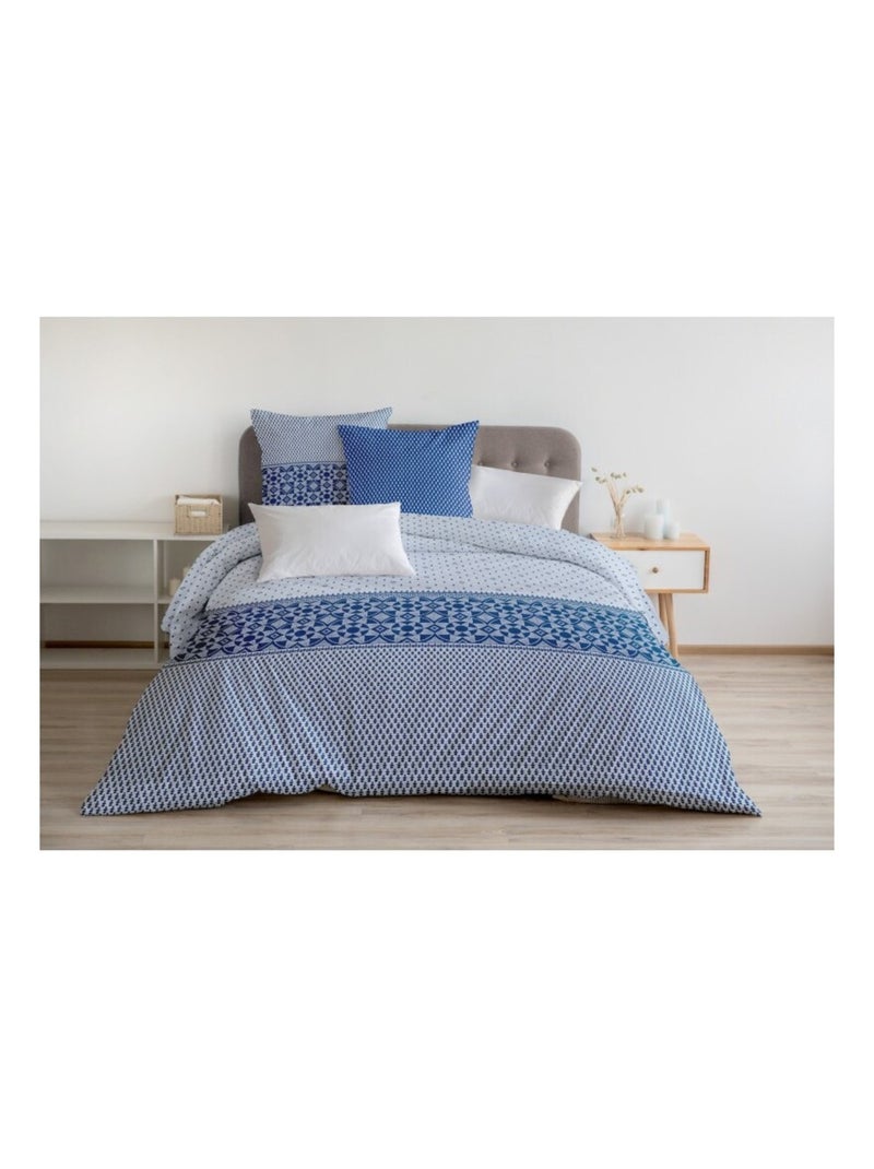 Parure de couette 100% coton 57 fils     - LA NUIT BERBERE Bleu - Kiabi