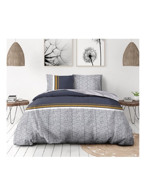 Parure de couette  100%  coton 57 fils     - LE TILT - Kiabi