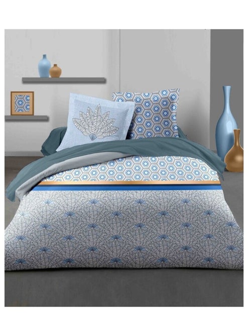 Parure de couette  100%  coton 57 fils      - LOUXOR - Kiabi