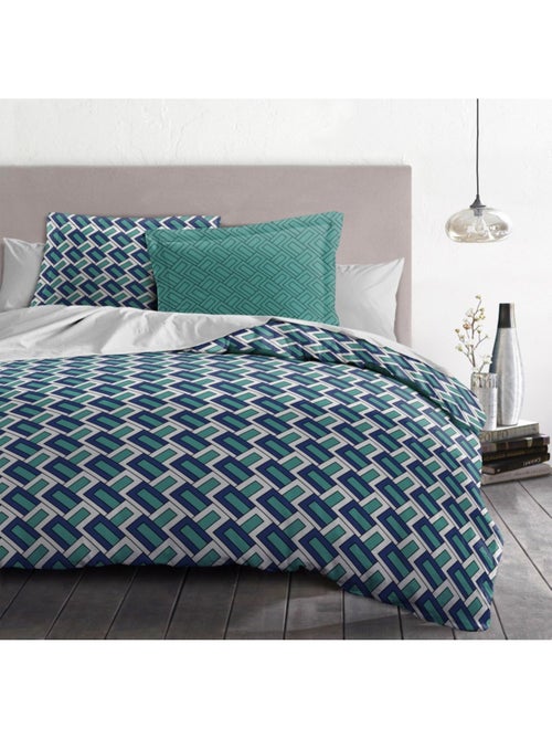 Parure de couette  100%  coton 57 fils     - MINERVA - Kiabi