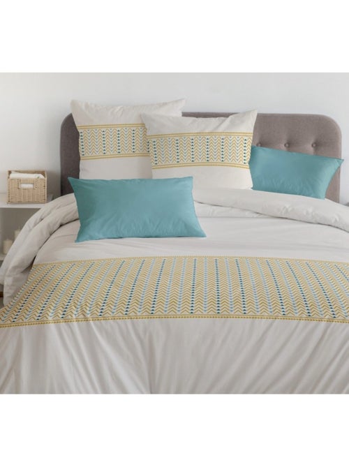 Parure de couette  100%  coton 57 fils     - NAT MIEL - Kiabi