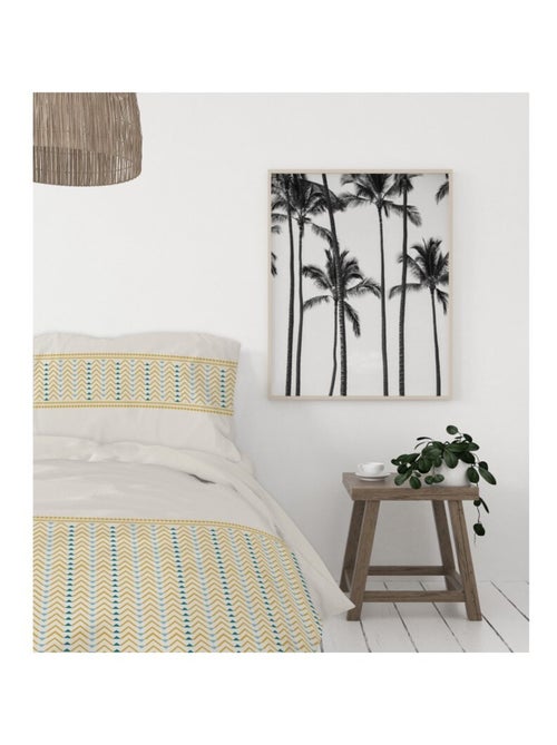 Parure de couette  100%  coton 57 fils     - NAT MIEL - Kiabi