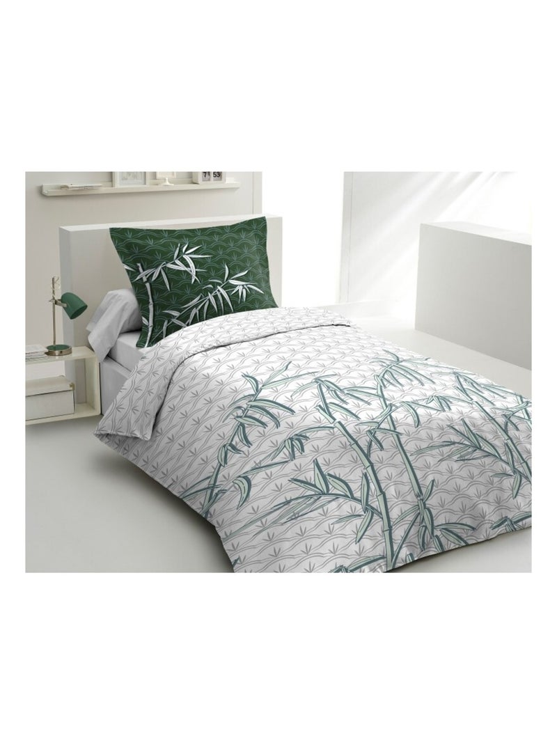 Parure de couette  100%  coton 57 fils     - ONDINA Blanc - Kiabi