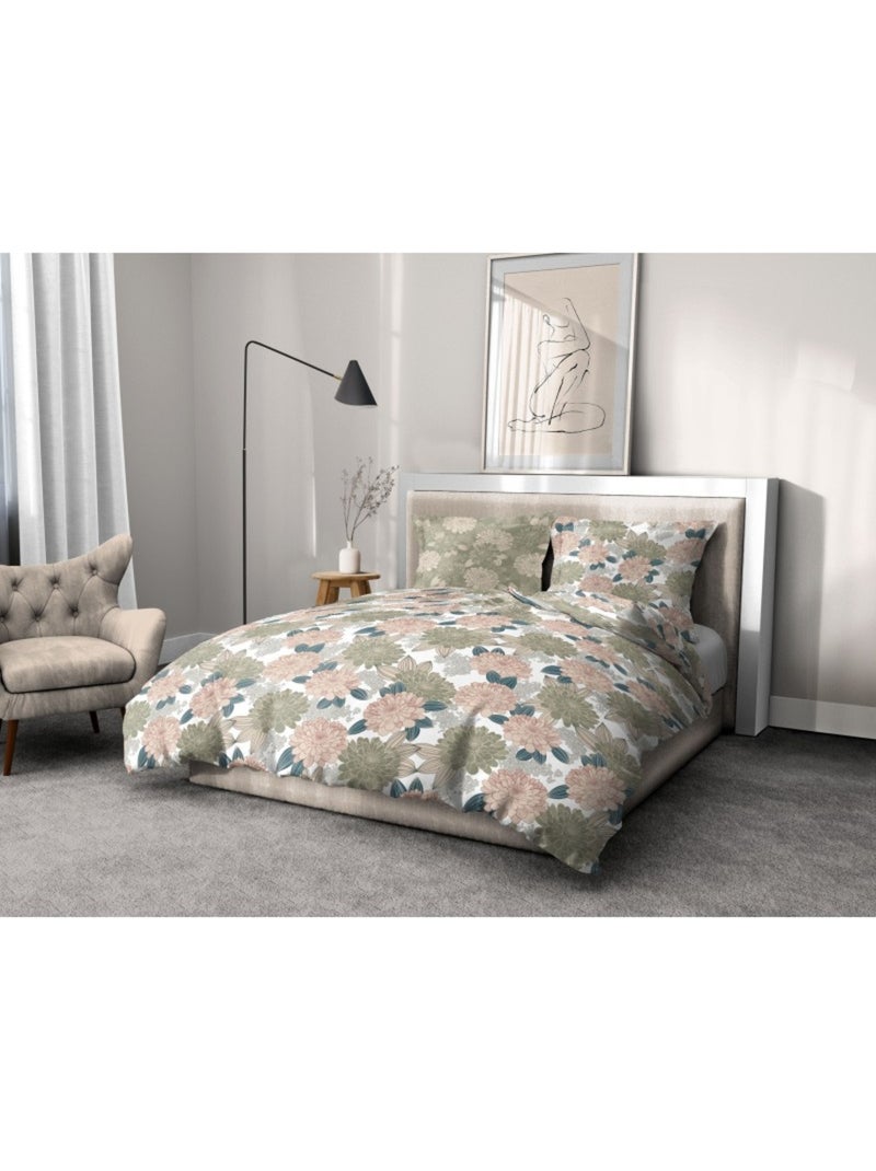 Parure de couette  100%  coton 57 fils     - VENDOMES Vert - Kiabi