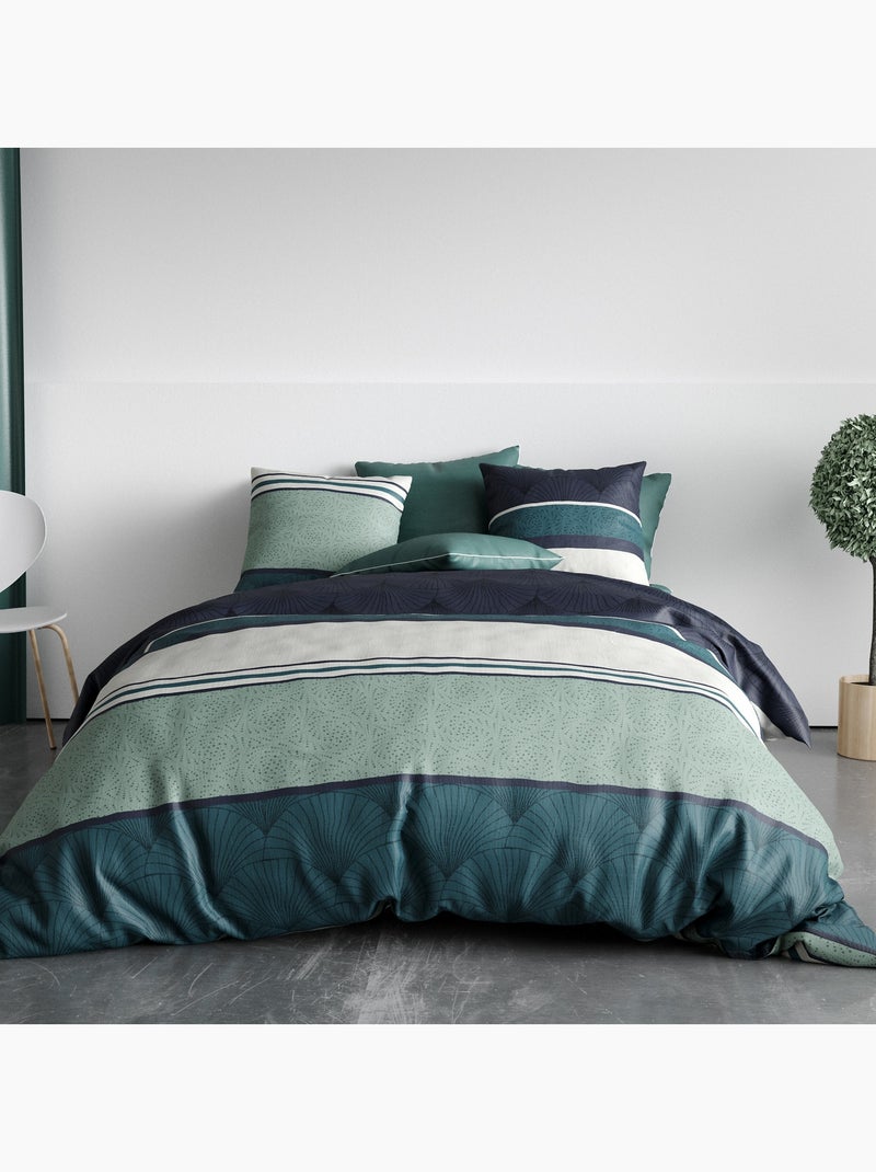 Parure De Couette 100% Coton 57 Fils Antika Vert - Kiabi