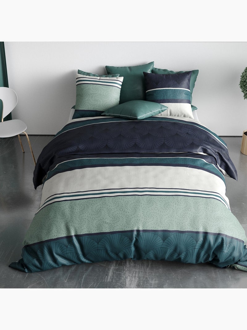 Parure De Couette 100% Coton 57 Fils Antika Vert - Kiabi