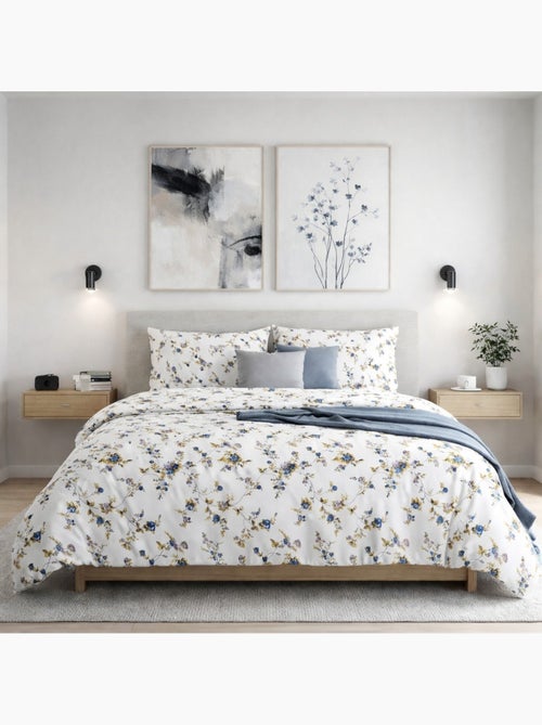 Parure de Couette 100% Coton 57 Fils ASOLEANA - Kiabi Parure de Couette 100% Coton 57 Fils ASOLEANA - Kiabi
