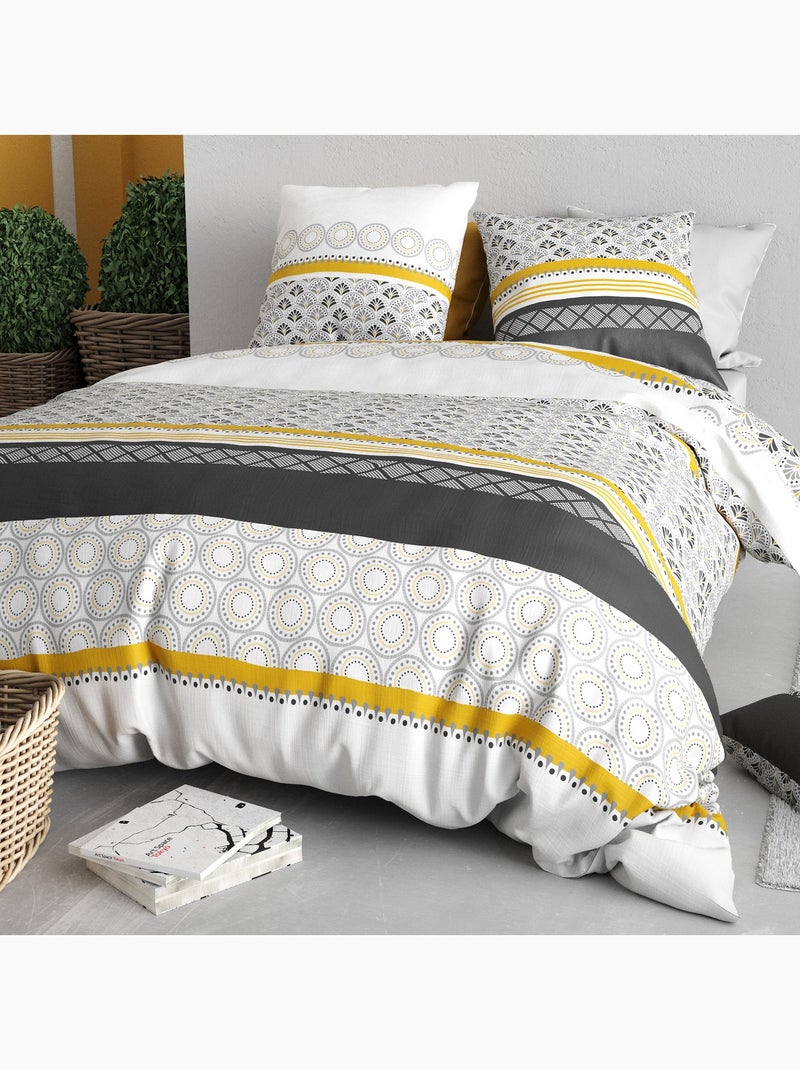 Parure De Couette 100% Coton 57 Fils Aurore Multicolore - Kiabi