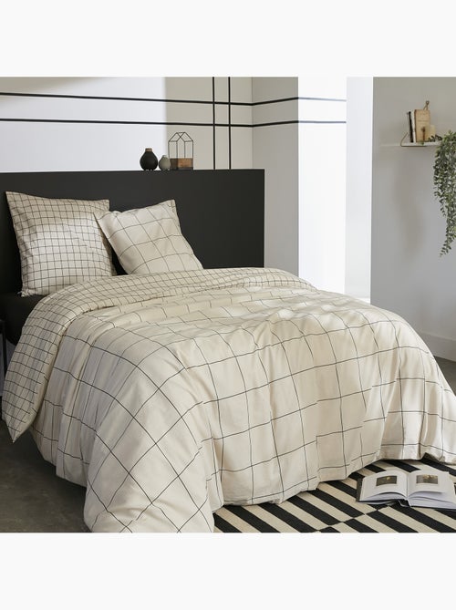 Parure De Couette 100% Coton 57 Fils Cadri - Kiabi Parure De Couette 100% Coton 57 Fils Cadri - Kiabi