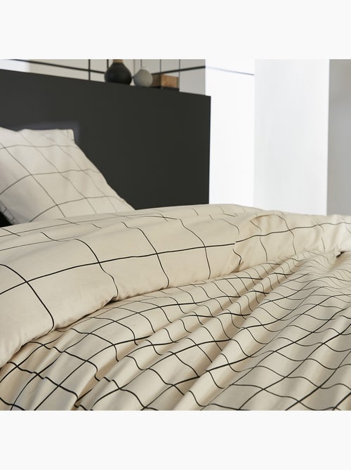 Parure De Couette 100% Coton 57 Fils Cadri - Kiabi Parure De Couette 100% Coton 57 Fils Cadri - Kiabi