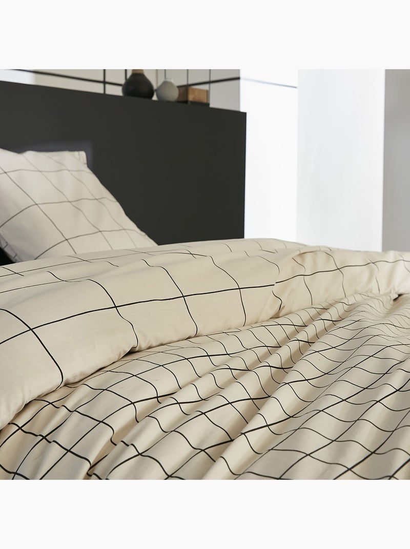 Parure De Couette 100% Coton 57 Fils Cadri Multicolore - Kiabi