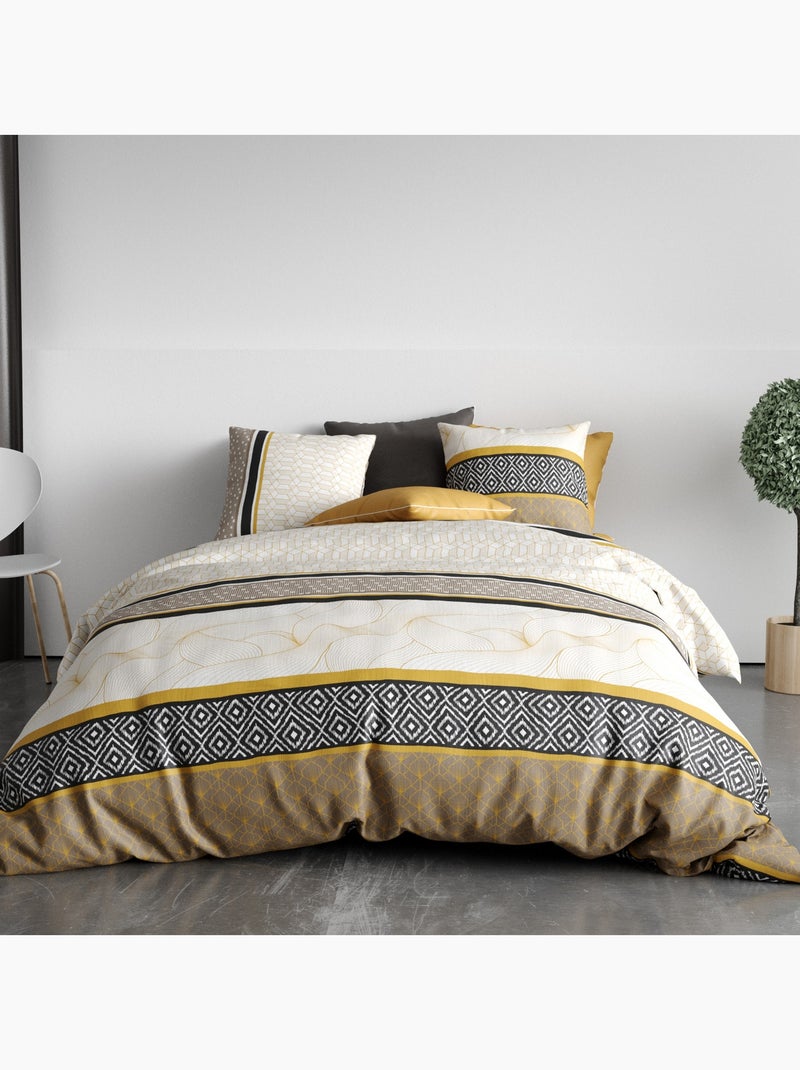 Parure De Couette 100% Coton 57 Fils Carioca Jaune - Kiabi