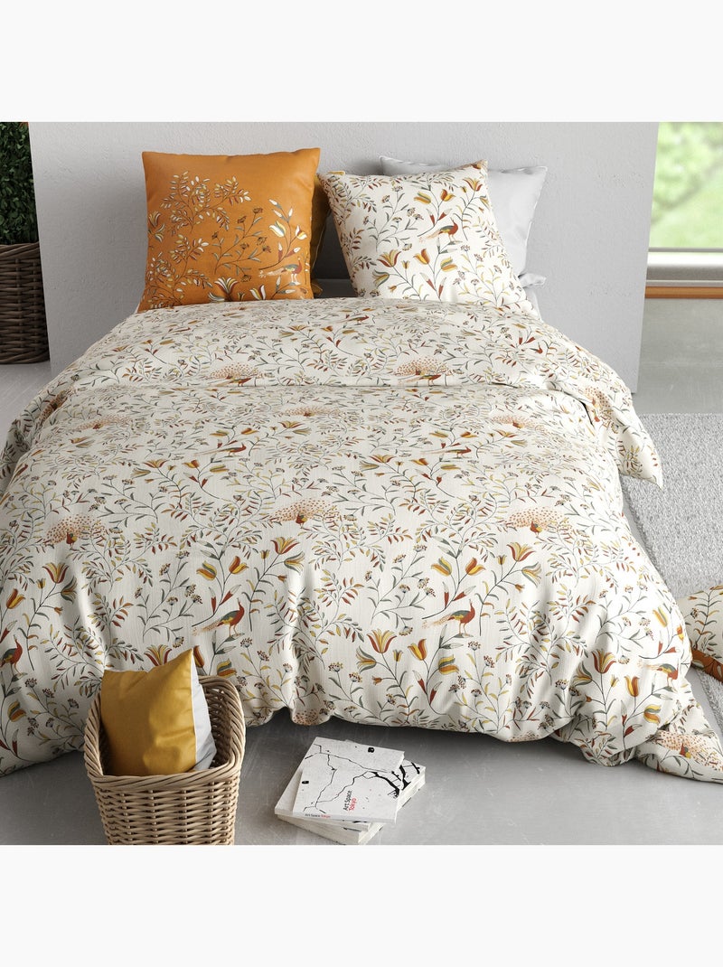 Parure De Couette 100% Coton 57 Fils Dahlia Multicolore - Kiabi