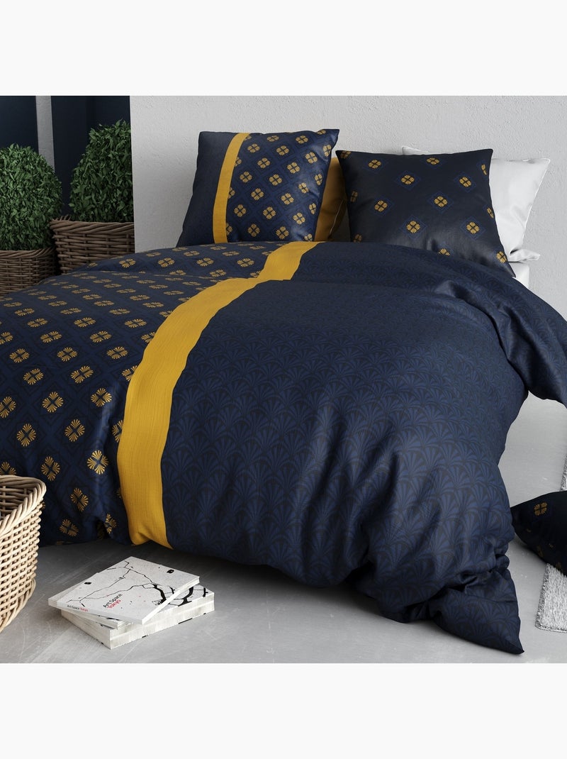 Parure De Couette 100% Coton 57 Fils Élégance Noir - Kiabi