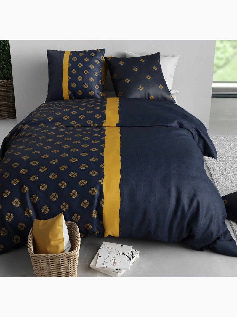 Parure De Couette 100% Coton 57 Fils Élégance Noir - Kiabi