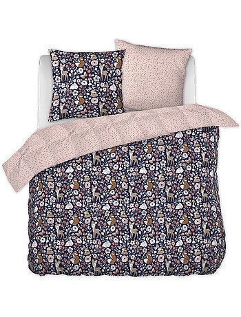 Parure De Couette 100% Coton 57 Fils Forêt Enchantée