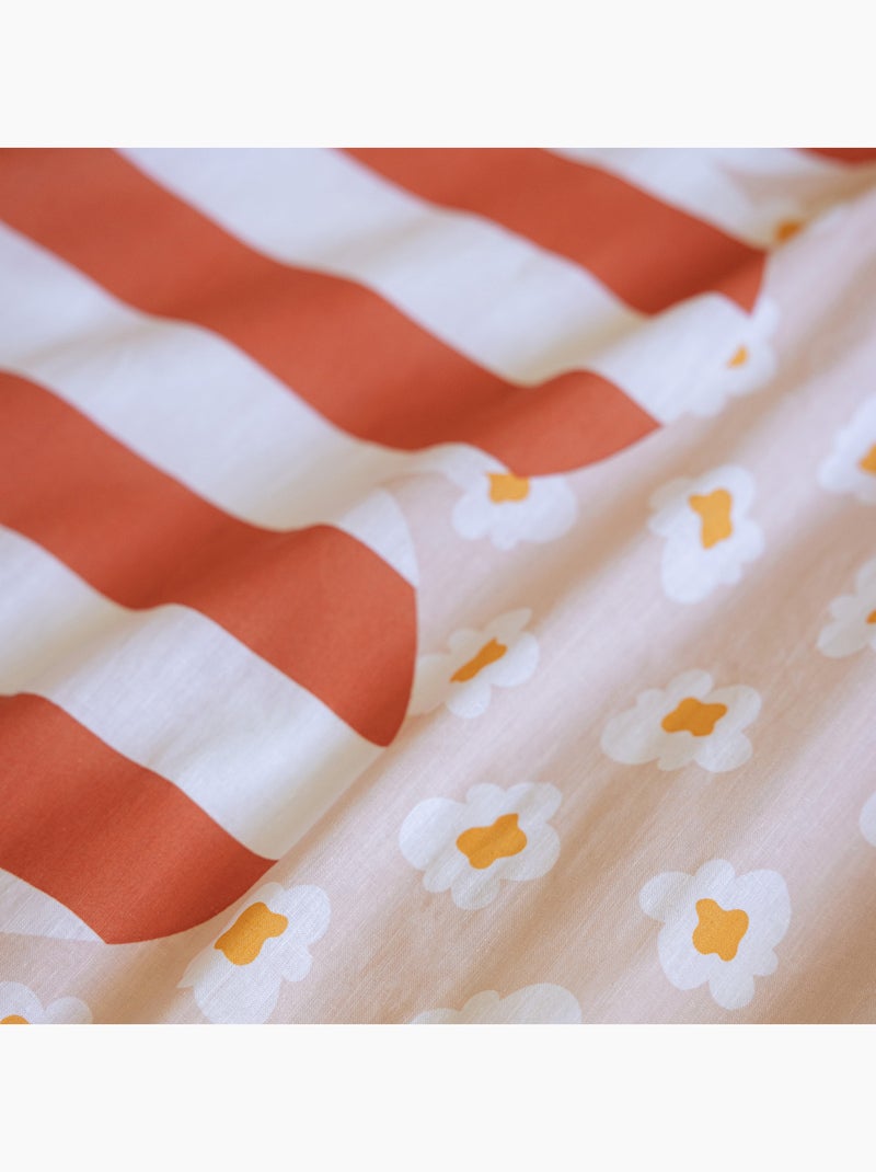 Parure De Couette 100% Coton 57 Fils Fresh Popcorn Multicolore - Kiabi