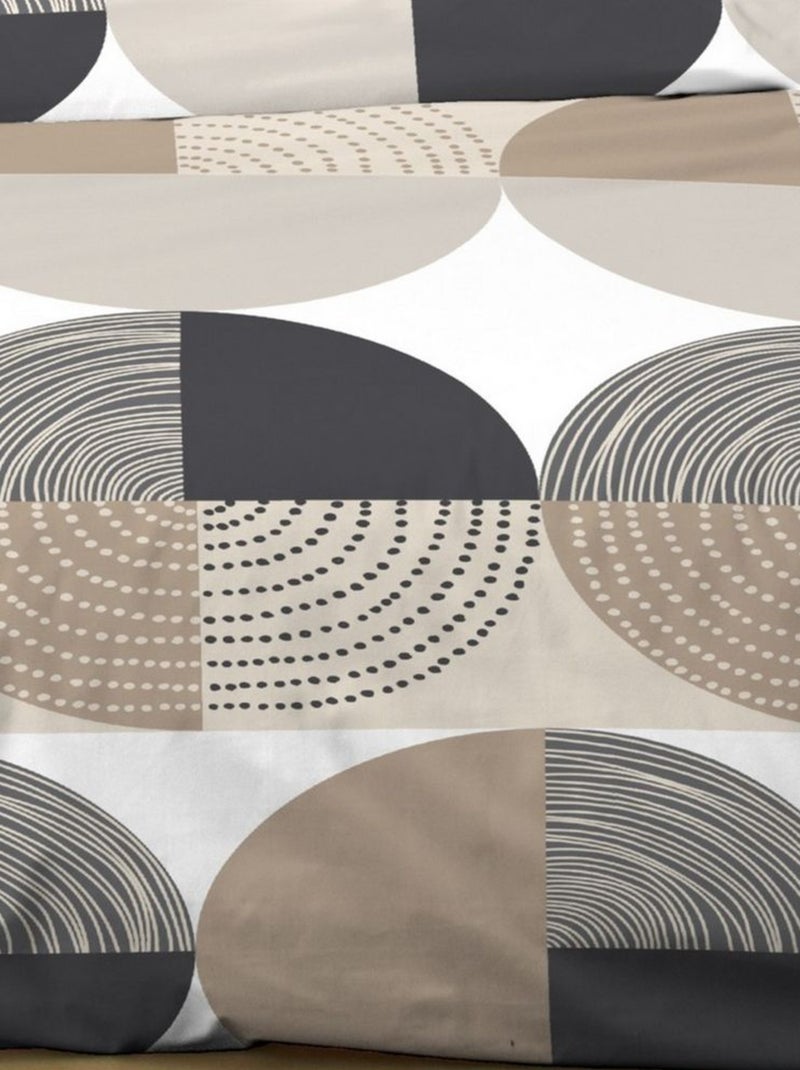 Parure de couette 100% Coton 57 fils Jack Anthracite Marron - Kiabi