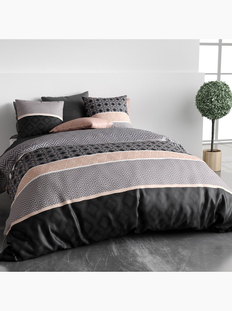 Parure De Couette 100% Coton 57 Fils Kea Rose - Kiabi