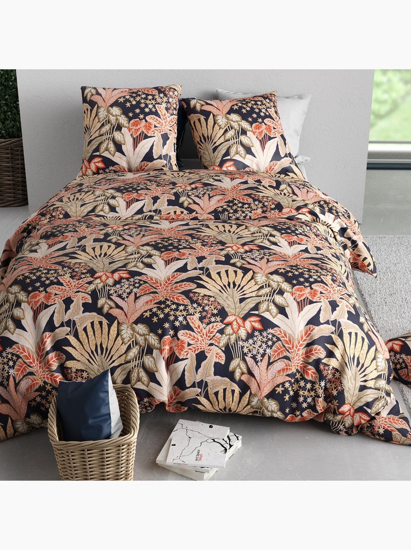 Parure De Couette 100% Coton 57 Fils Louisiane Multicolore - Kiabi