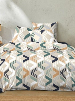 Parure de couette 100% Coton 57 fils Malte Marine