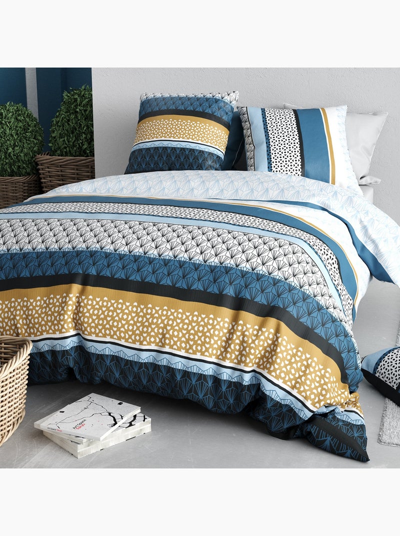 Parure De Couette 100% Coton 57 Fils Oasis Multicolore - Kiabi