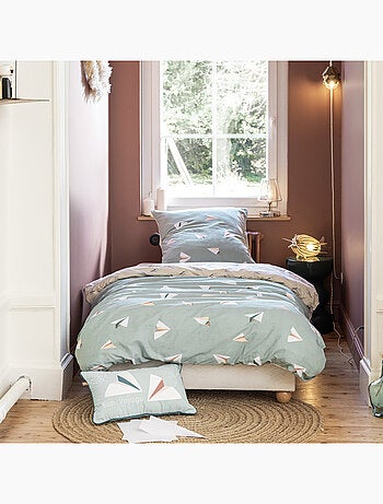 Parure De Couette 100% Coton 57 Fils Petits Papiers