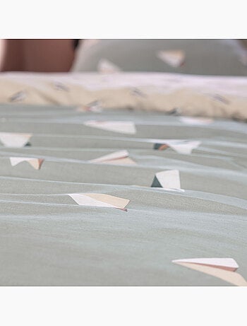 Parure De Couette 100% Coton 57 Fils Petits Papiers