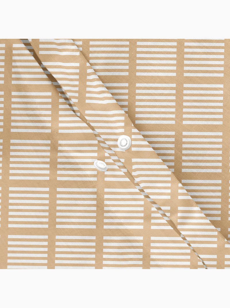 Parure de couette 100 % coton à losanges avec taie(s), fermeture pression - gamusi. Beige - Kiabi