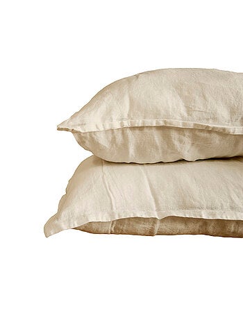 Parure de couette 100% LIN Couleur Vieux Rose - Housse de couette 260x240 cm et 2 taies 63x63