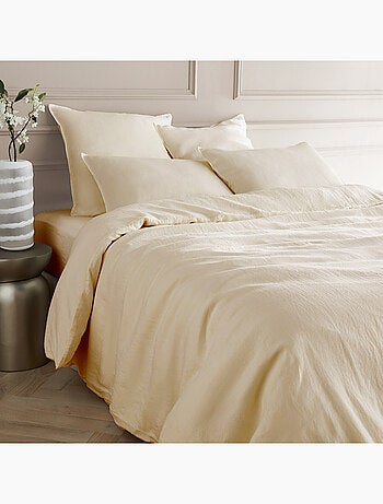 Parure de couette 100% LIN Couleur Vieux Rose - Housse de couette 200x200 cm et 2 taies 63x63