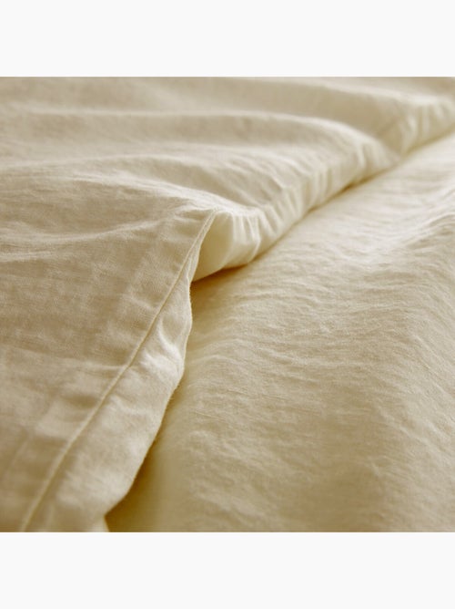 Parure de couette 100%  LIN Couleur Beige - Housse de couette 240x260 cm et 2 taies 63x63 - Kiabi