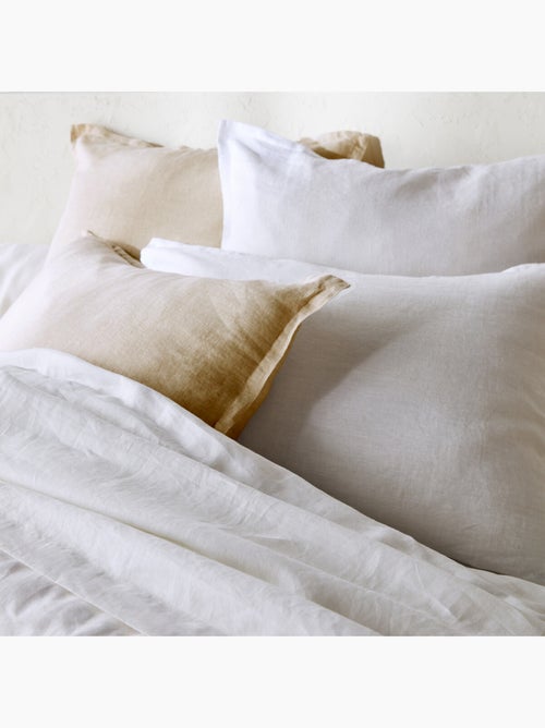 Parure de couette 100%  LIN Couleur Beige - Housse de couette 240x260 cm et 2 taies 63x63 - Kiabi