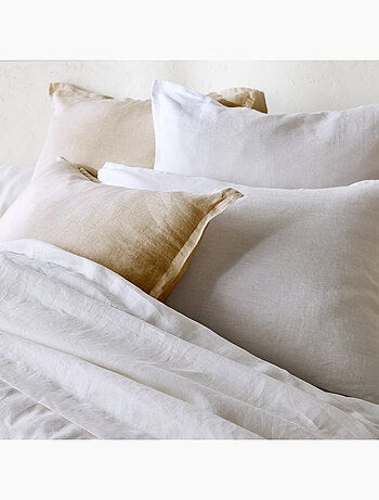 Parure de couette 100% LIN Couleur Vieux Rose - Housse de couette 200x200 cm et 2 taies 63x63